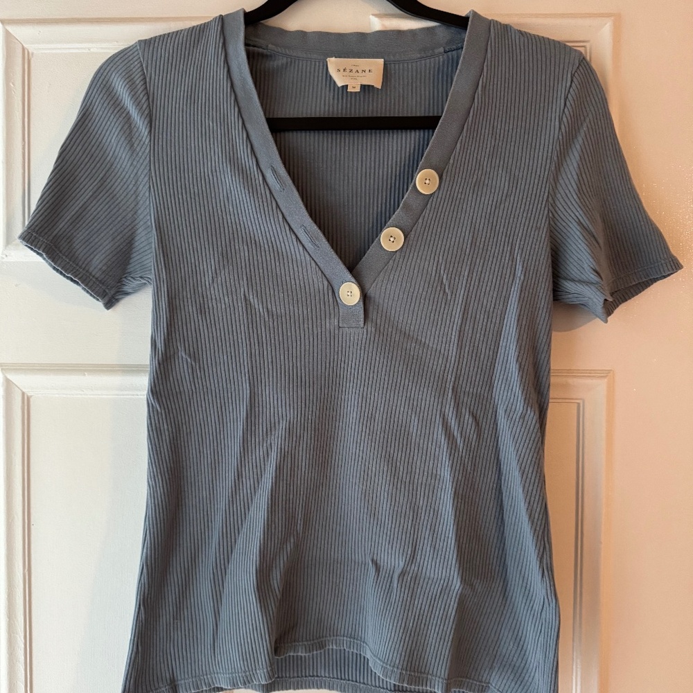 Sezane Short Sleeved Top